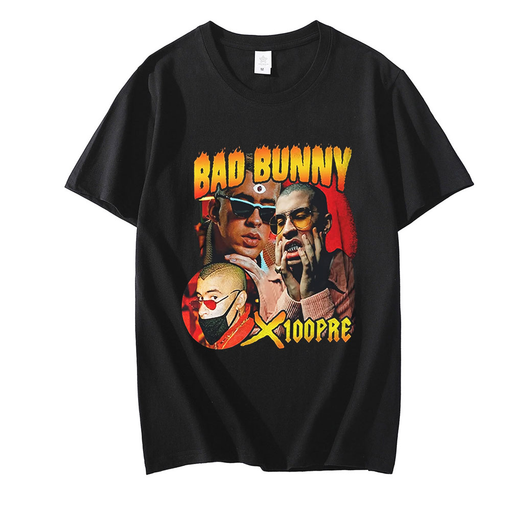 Man Tshirt Graphic Hip Hop Top Tees Vintage Rapper Bad Bunny Yhlqmdlg T Shirt Men - Purpled Shop